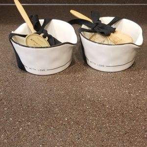 Two 2 Demdaco Made With Love Appetizer Bowl with Spoon Bowls NWT